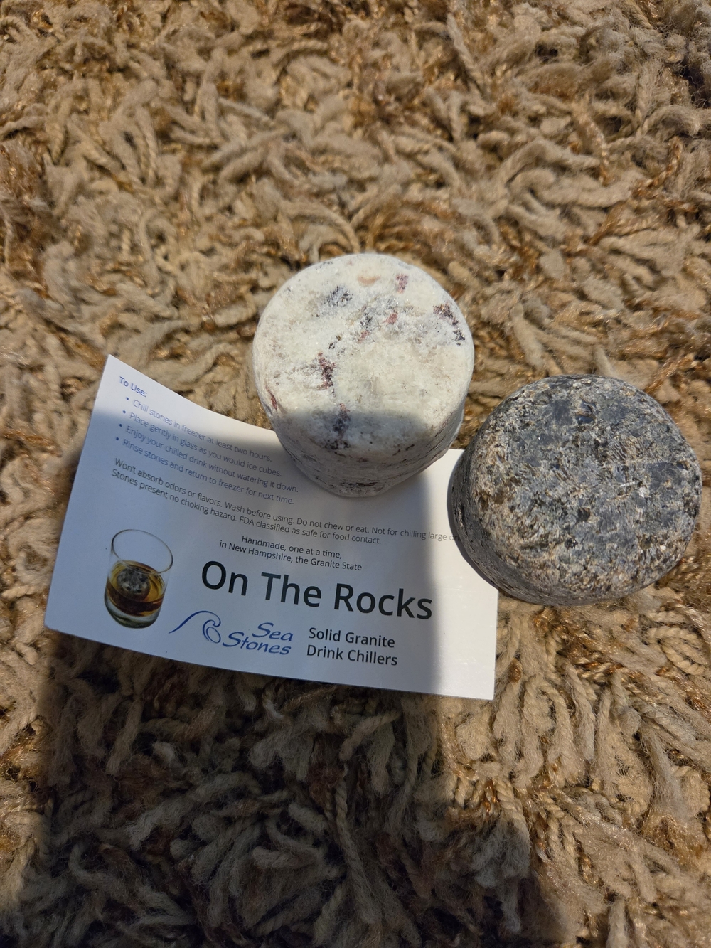 On The Rocks Solid Granite Drink Chillers - White and Gray